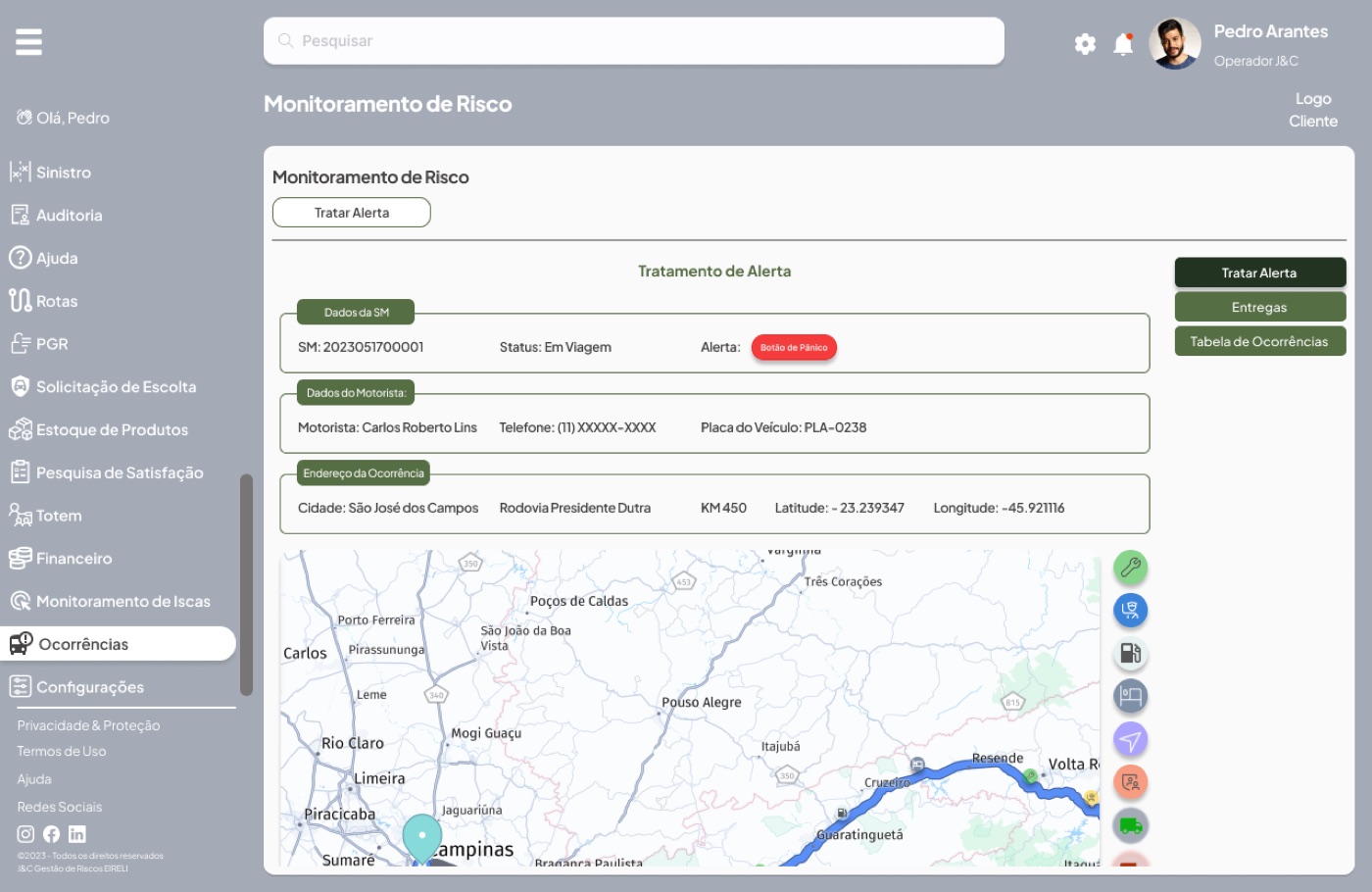 Módulo de Monitoramento de Risco: tratamento de alertas